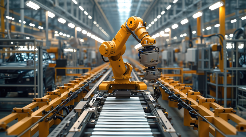 AI-powered robots in construction warehouse to support article